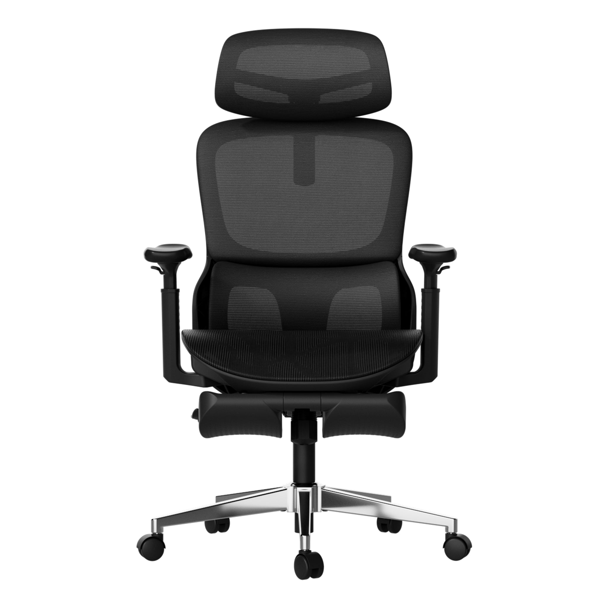 P2 Ergonomic Office Chair with footrest black front