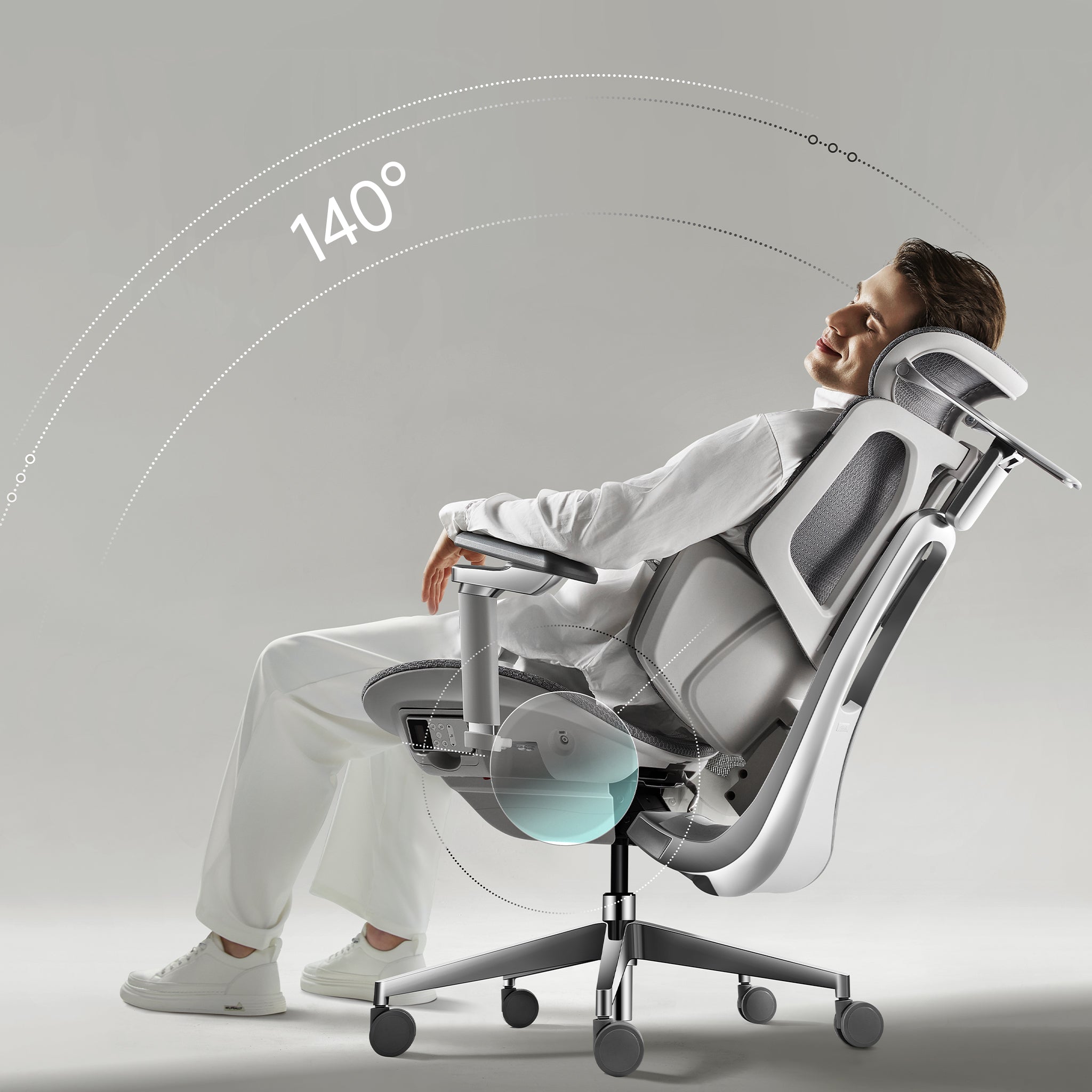 Hbada X7 Smart Ergonomic Chair reclining angle