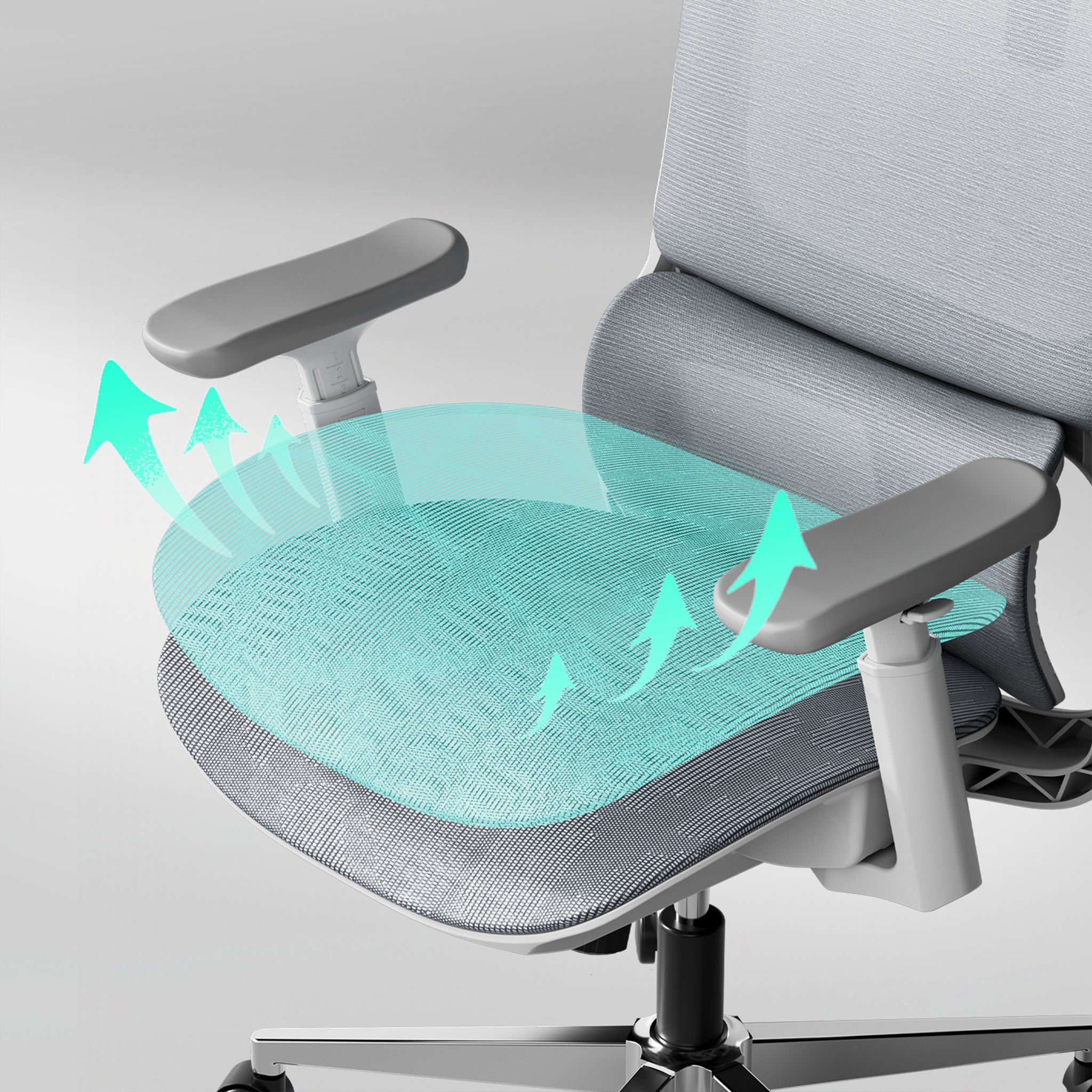 P2 Ergonomic Office Chair without footrest gray seat