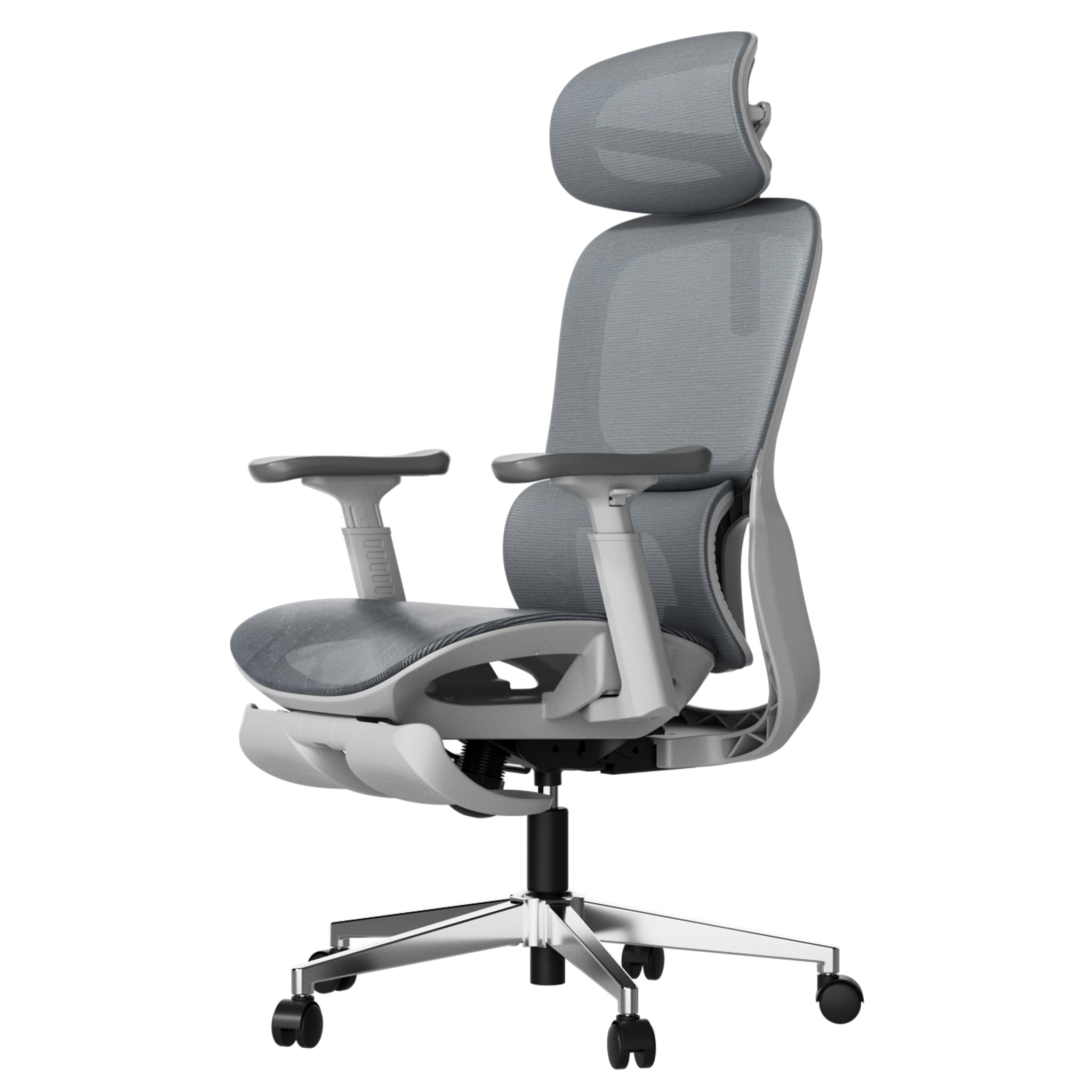 P2 Ergonomic Office Chair with footrest gray