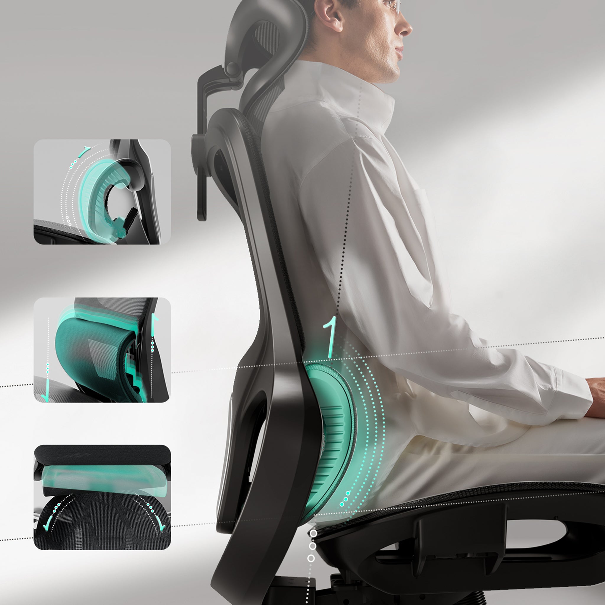 P2 Ergonomic Office Chair black lumbar support