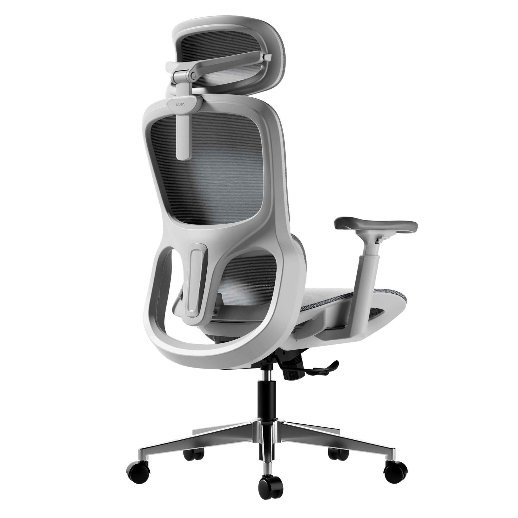 P2 Ergonomic Office Chair without footrest gray slightly right
