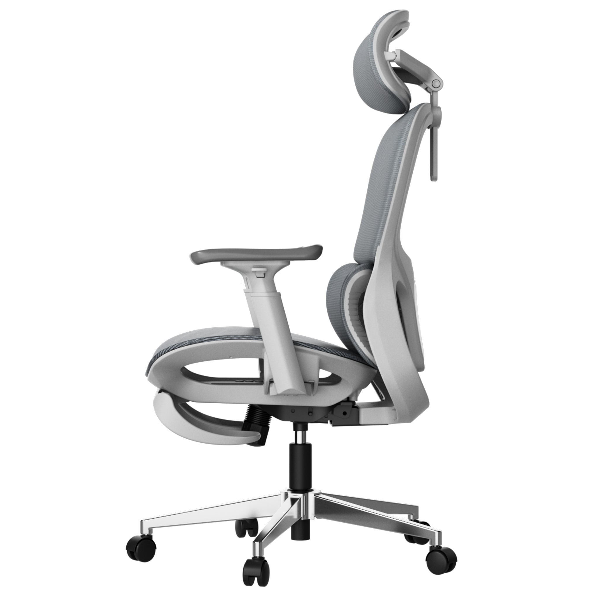 P2 Ergonomic Office Chair with footrest gray left