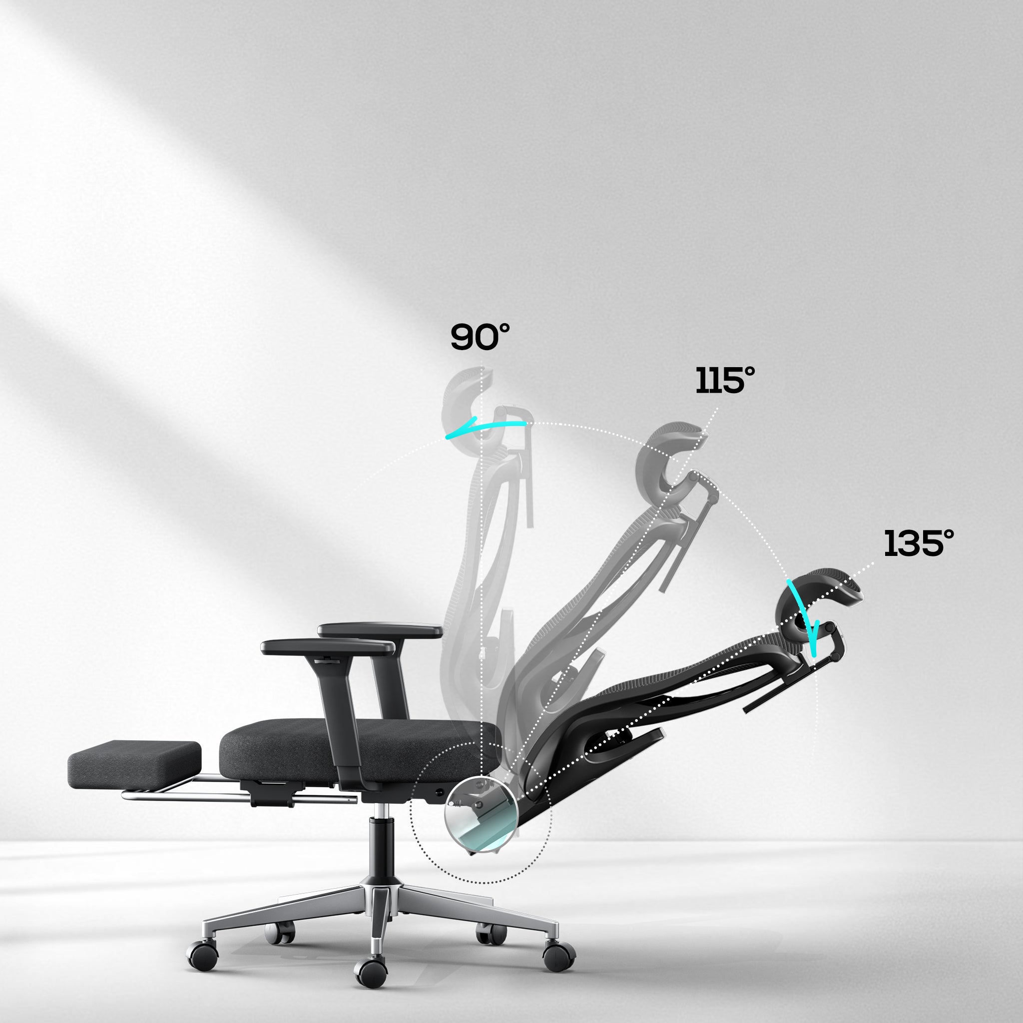 HBADA P3 Ergonomic Chair with Footrest