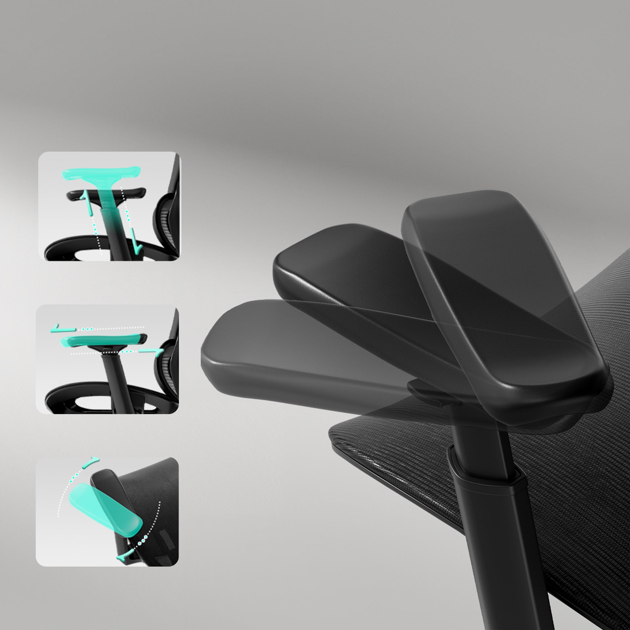 P2 Ergonomic Office Chair black adjustable armrest