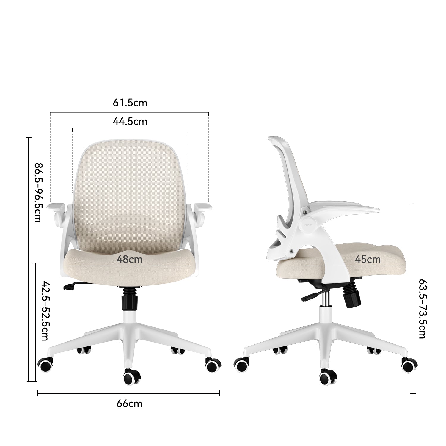 HBADA Penguin-inspired Office Chair -J1 gray dimensions