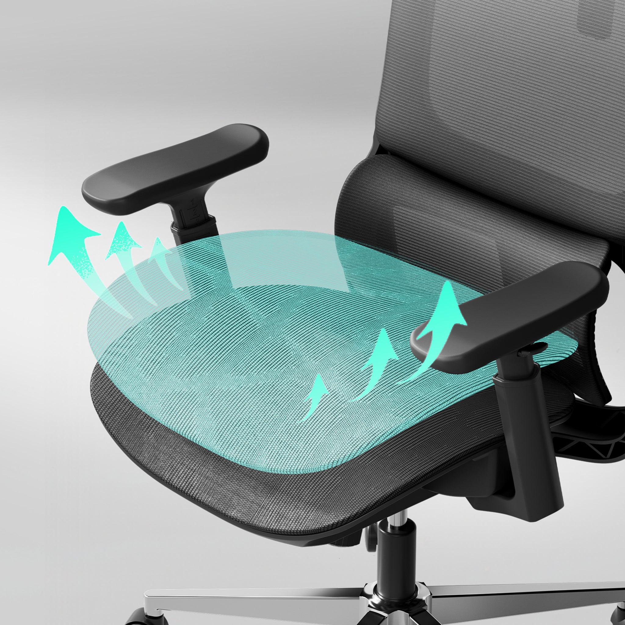 P2 Ergonomic Office Chair without footrest black seat