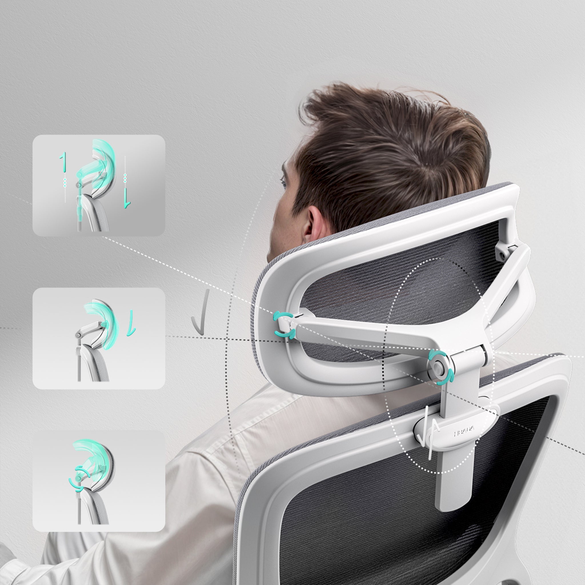 P2 Ergonomic Office Chair gray pillow