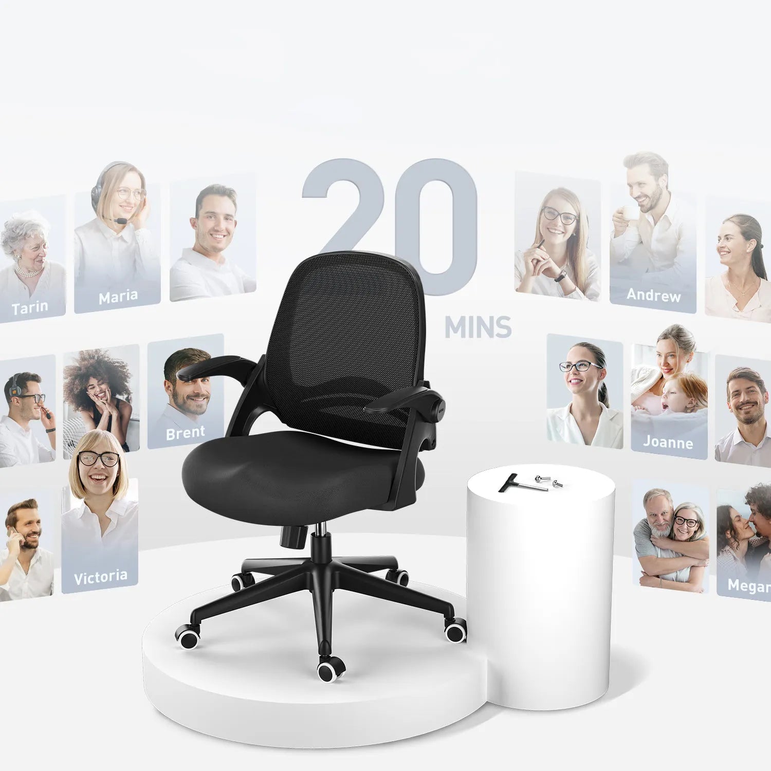 HBADA Penguin-inspired Office Chair -J1 black assemble