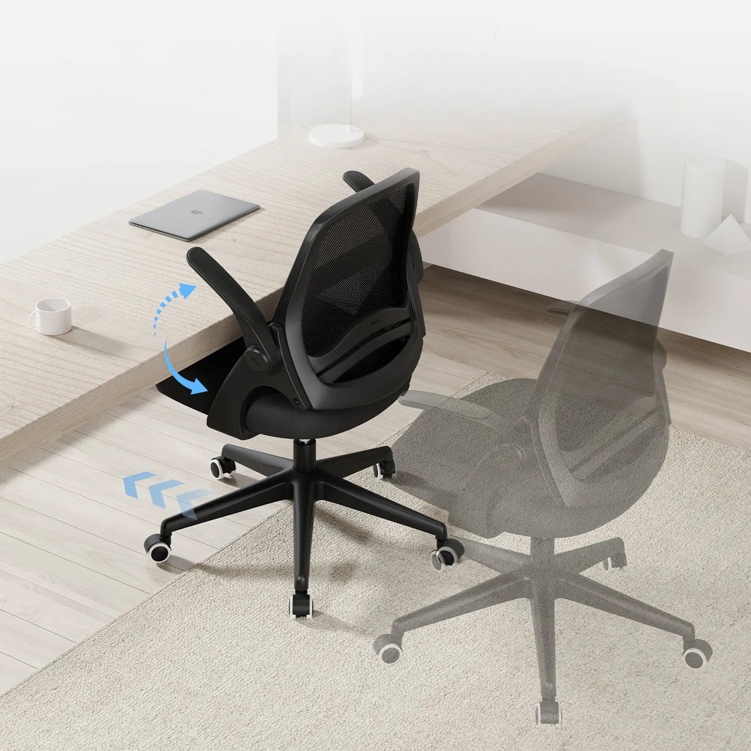 HBADA Penguin-inspired Office Chair -J1 black armrests
