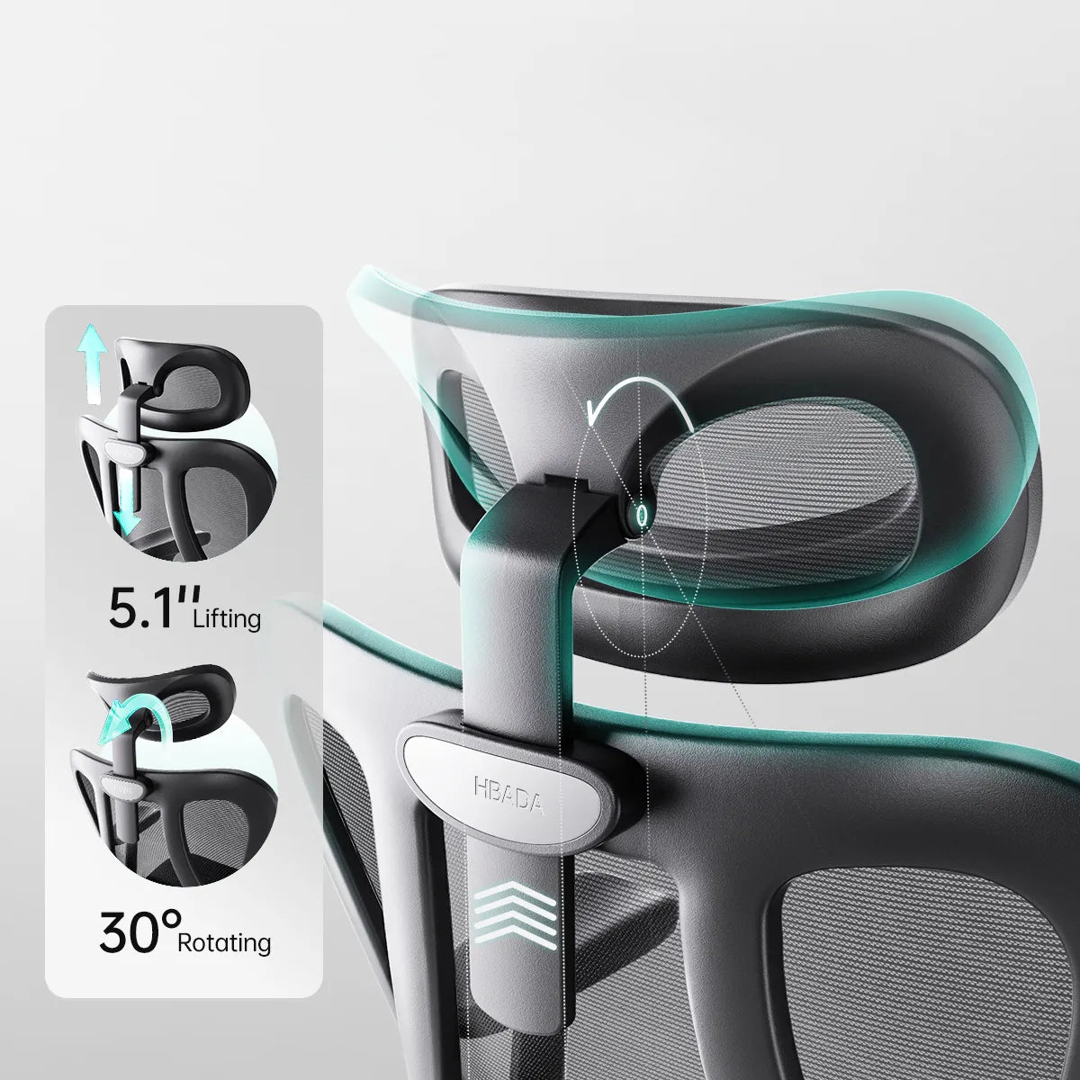 HBADA P3 Ergonomic Chair with Footrest