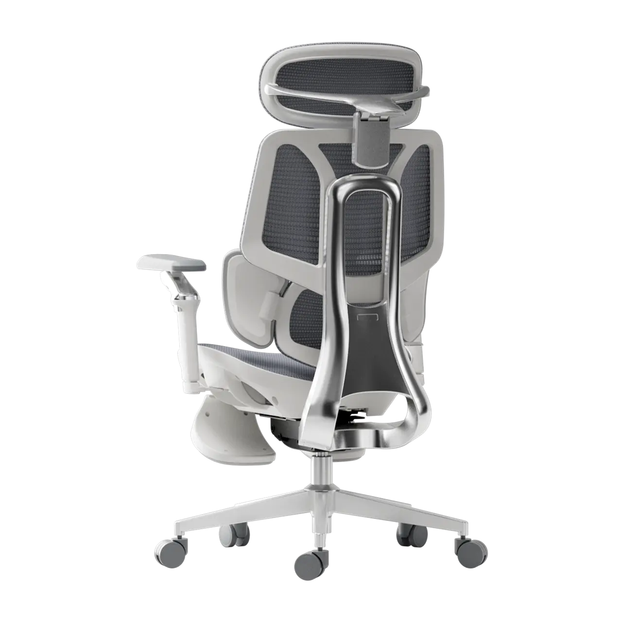 HBADA E3 Ultra Ergonomic Office Chair alumium side back white