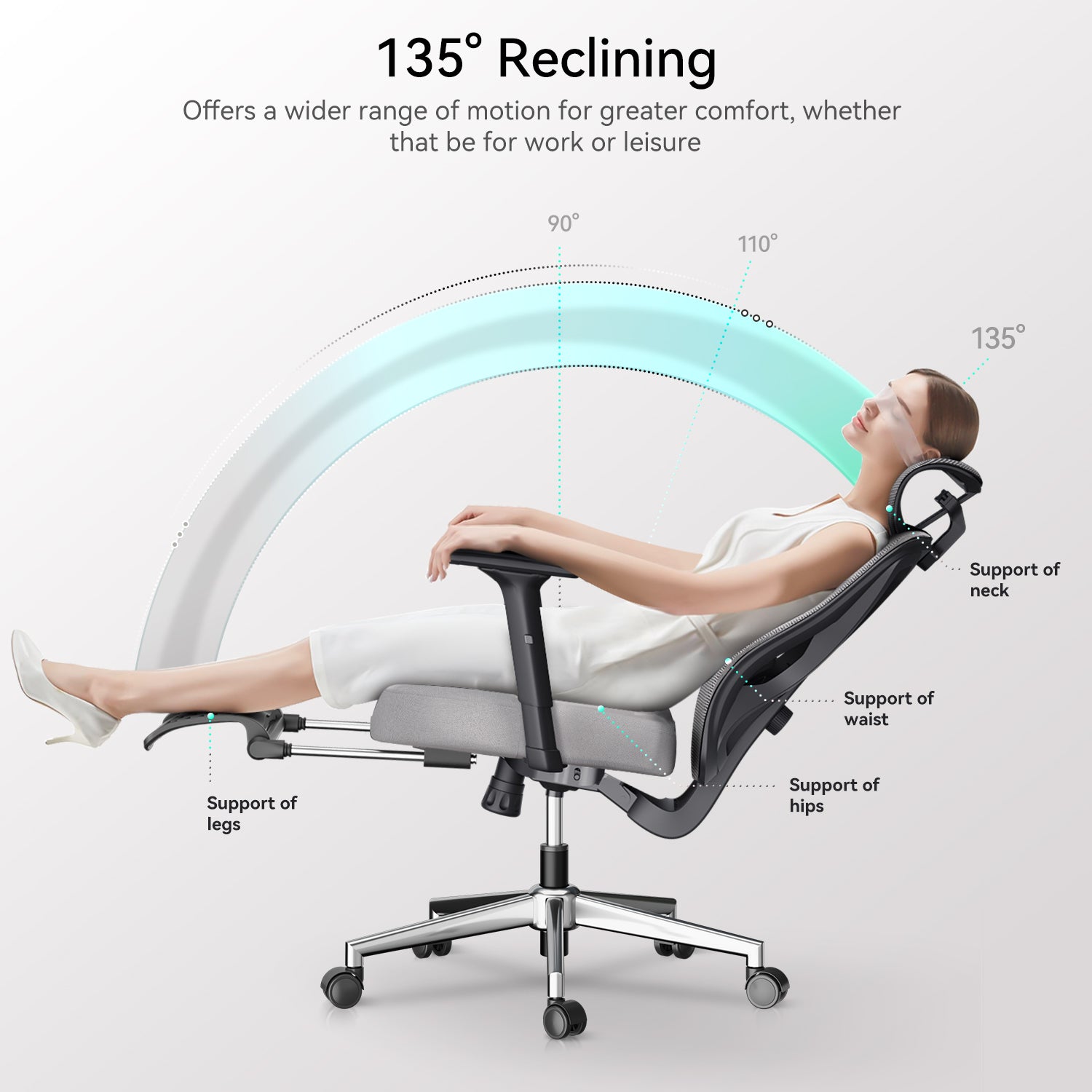 HBADA P3 Ergonomic Chair without Footrest