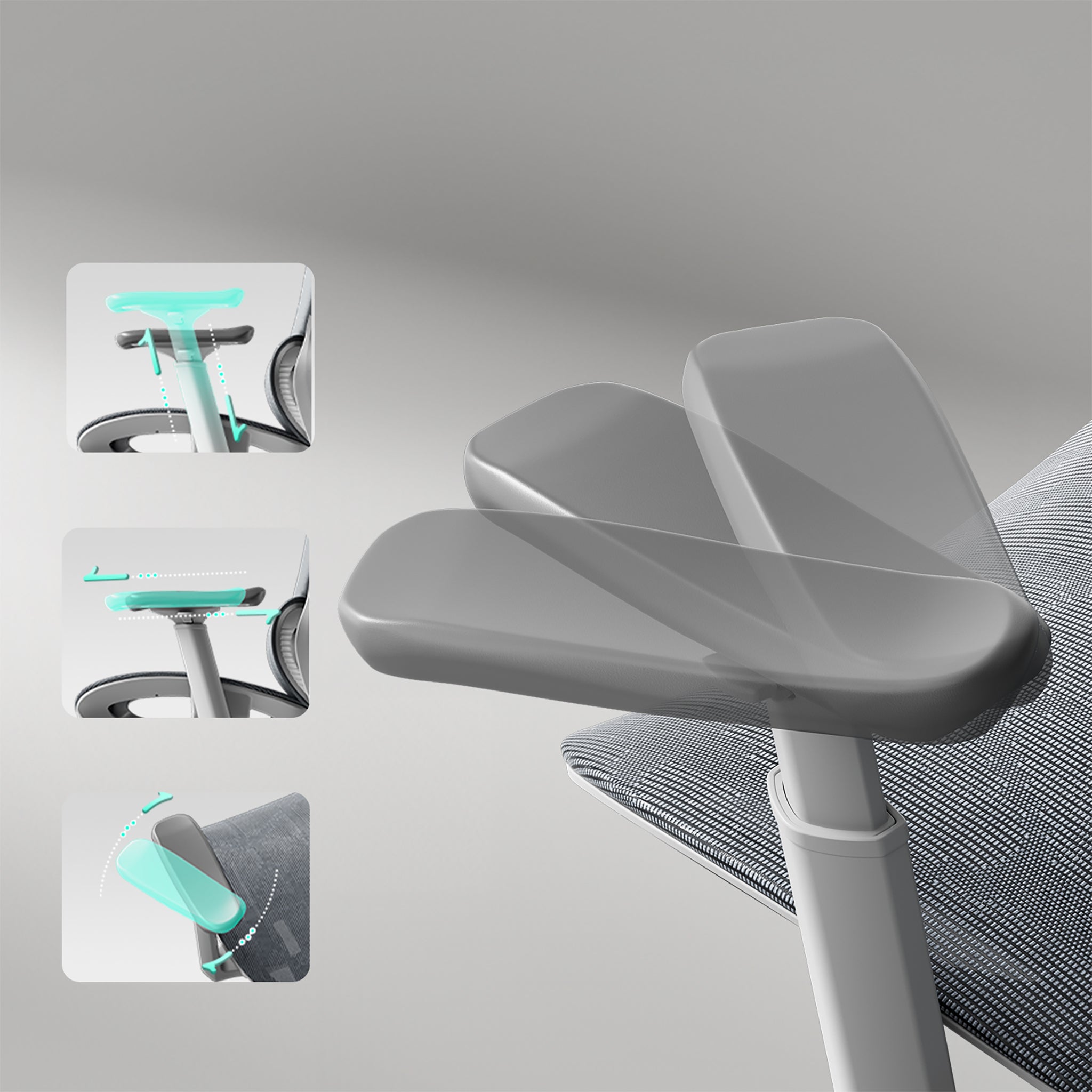 P2 Ergonomic Office Chair gray adjustable armrest