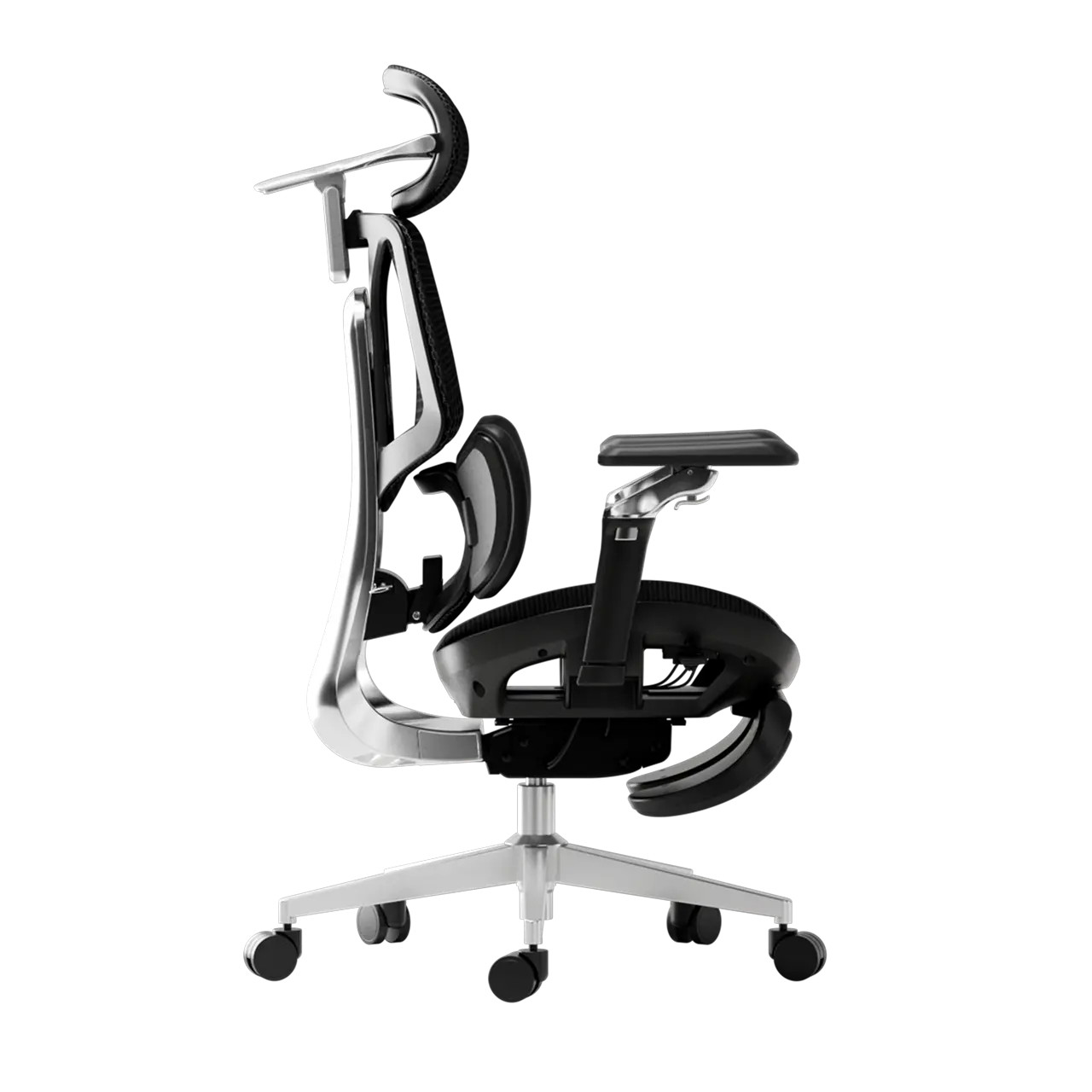 HBADA E3 Ultra Ergonomic Office Chair Futuristic(with Footrest) black right