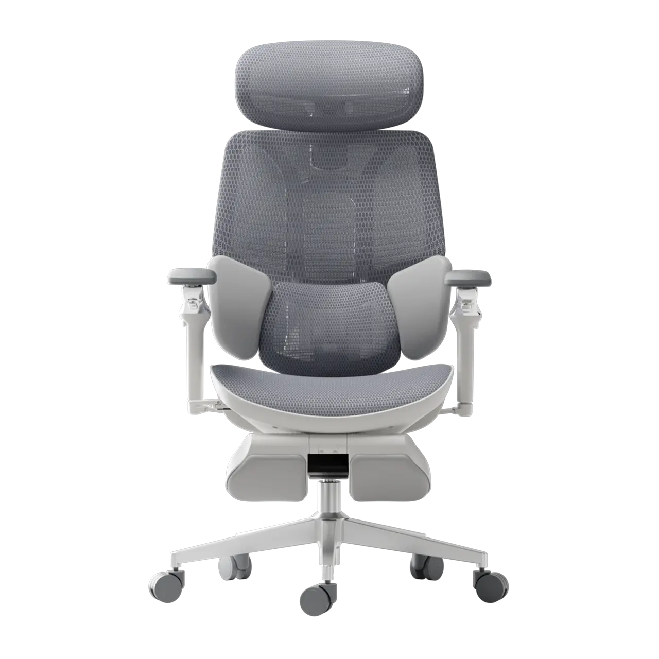 HBADA E3 Ultra Ergonomic Office Chair Futuristic(with Footrest) gray front