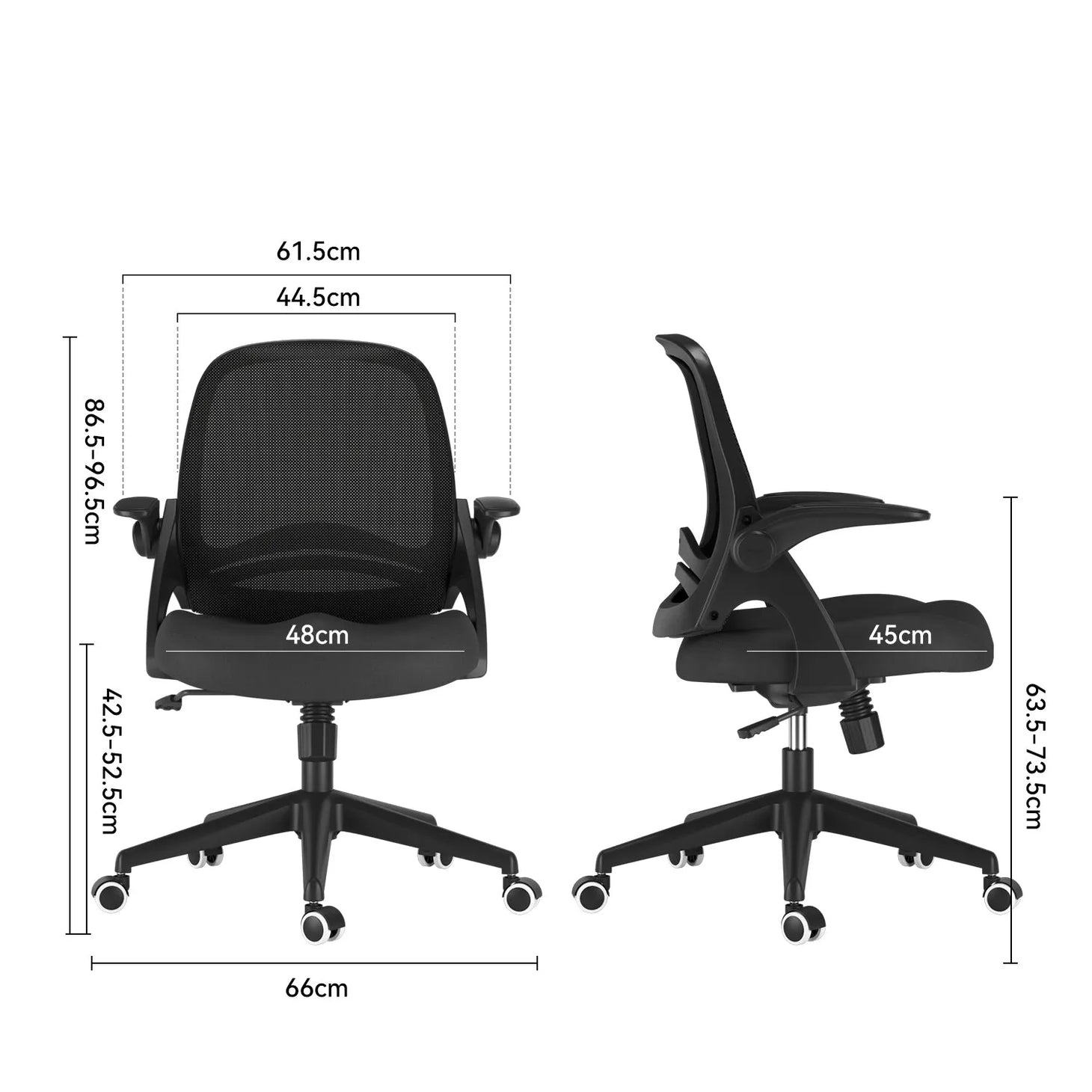 HBADA Penguin-inspired Office Chair -J1 black dimensions